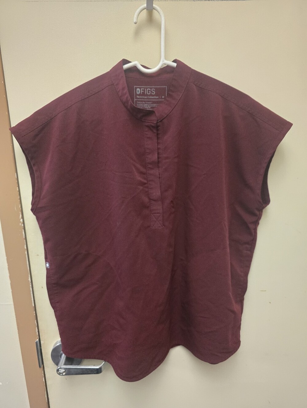 FIGS Women's Burgundy Scrub Top